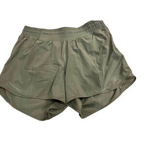 Lululemon Womens Green Athletic Running Shorts Size 8 Lightweight With Liner